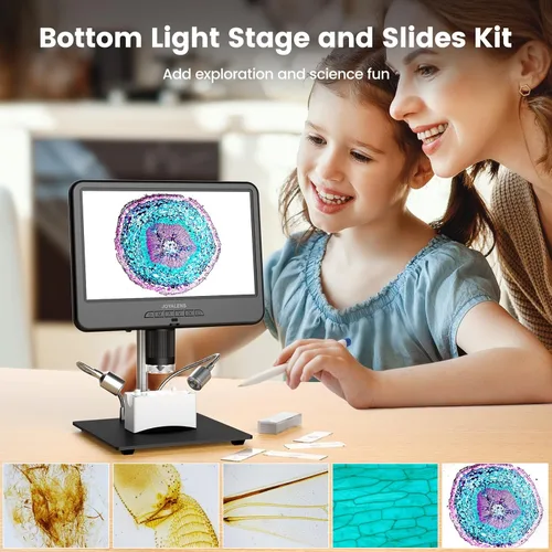 Vista 4 de JL210 Microscopio Digital de 10.1'' para Adultos, Microscopios de Moneda con Vista Completa para Monedas con Errores, Microscopios de Soldadura