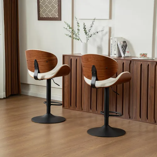 Vista 9 de Kidol & Shellder Taburetes de bar individuales grandes con respaldo de 21 pulgadas, sillas de bar modernas giratorias de altura ajustable, taburetes
