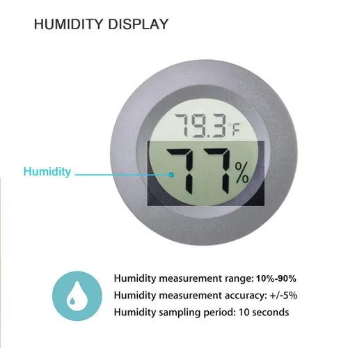 Vista 4 de 3 unids mini higrómetro termómetro interior exterior redondo medidor de humedad Fahrenheit Celsius medidor de temperatura conmutable Sensor
