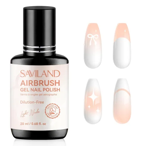 Vista 14 de SAVILAND Esmalte de Uñas en Gel para Aerógrafo Libre de Hema: Sin Dilución 12 Colores de Vitalidad Aerógrafo para Uñas Sin Acetona con Niebla Fina