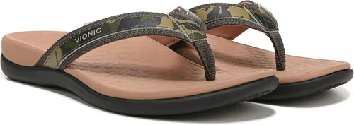 Vista 2 de Vionic sandalias tipo flats para mujer Cuero Camo Negro