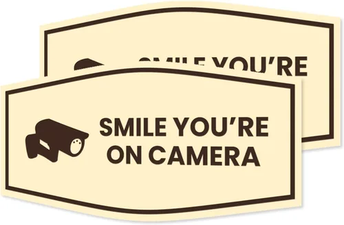 Vista 88 de Fancy Smile You're On Camera Letrero (negro) - Mediano (1 unidad)
