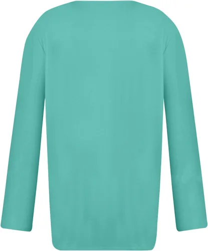 Vista 2 de Workout Tops for Women Button V Neck Chest Panel Ruched T Shirt Solid Color Long Sleeve Outfits Casual Sweatshirts