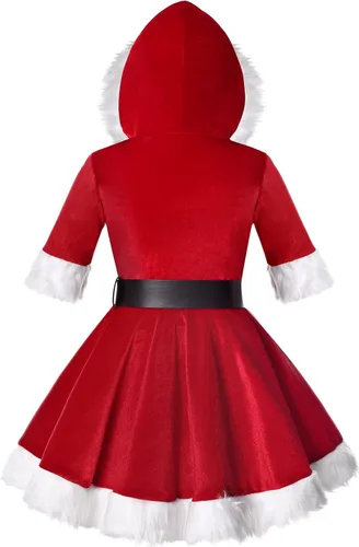 Vista 2 de Sersllta Vestido de Papá Noel para niñas, disfraz de Papá Noel con sombrero