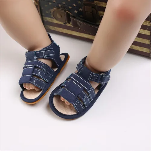 Vista 3 de myppgg Sandalias de verano antideslizantes de suela suave para bebés y niños y niñas, zapatos de cuna de algodón para niños pequeños primeros