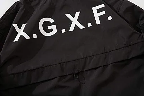 Vista 9 de MFCT Cortavientos impermeable Techwear con capucha de embudo para hombre