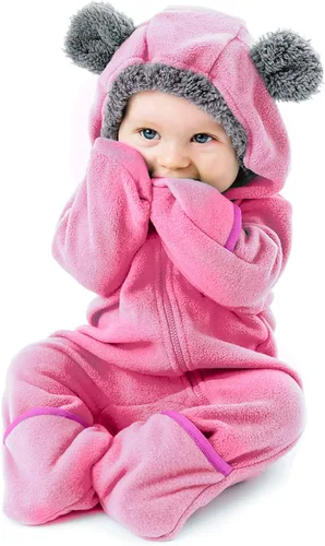Vista 55 de Enterizo de vellón para bebé, rómper de una sola pieza con capucha para niños, ropa para exteriores, chaqueta infantil