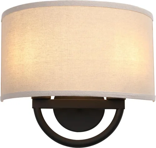 Vista 10 de Aplique de pared industrial de 2 luces con pantalla de tela de lino, lámparas de pared doble decoración para pasillo, dormitorio, sala de estar Latón