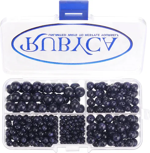 Vista 18 de RUBYCA Caja organizadora de cuentas sueltas redondas de turquesa africana natural, fabricación de joyas, tamaños mixtos