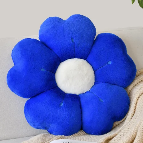 Vista 7 de Almohada en forma de flor, lindas almohadas decorativas con suave pelaje de conejo para sofá, cama, silla y suelo, almohadas de Navidad, cojines