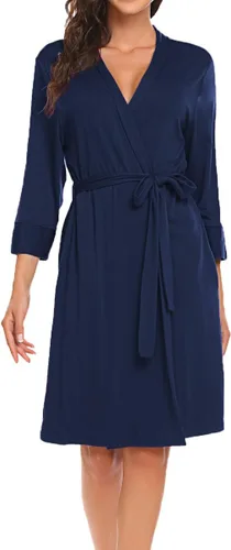 Vista 3 de Bluetime - Bata de algodón para mujer, kimono corto de algodón para usar como ropa para dormir o para relajarse.