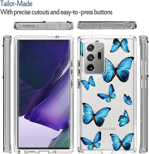 Vista 5 de Funda para Galaxy Note 20 Ultra 5G, Samsung Note 20 Ultra para niñas, cuerpo completo, a prueba de golpes, transparente, suave, flexible, funda