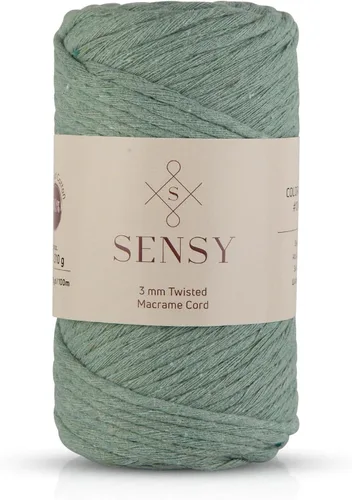 Vista 28 de Sensy - Cuerda de macramé prémium de 0.118 in, 109 yardas, 100% algodón, una hebra torcida, cuerda de macramé, hilo de algodón para macramé, hilo