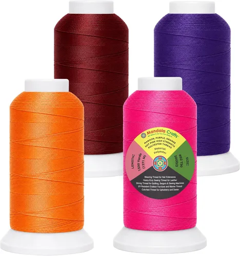 Vista 14 de Mandala Crafts Airforce Blue Tex 70 - Hilo de poliéster para tapicería 1500 Yds T70 UV Resistant Strong Thread for Leather Sewing, Marine