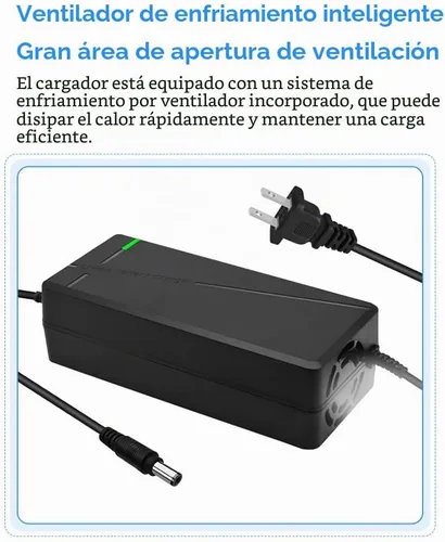 Vista 4 de Cargador de 54.6V 3A/5A con 6 enchufes adecuado para varias baterías de litio, como cortacésped y baterías de litio para sillas de ruedas, etc.