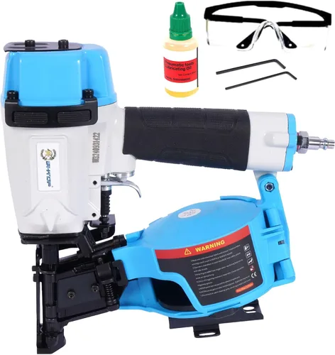 Vista 10 de CN45N - Clavadora para techos, pistola de clavos para techos de 15 grados, clavos de bobina de 3/4 a 1-3/4 pulgadas, 120 piezas de capacidad de Azul