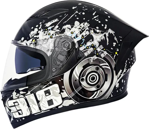 Vista 8 de Cascos de motocicleta de cara completa para adultos, doble visión, moto de calle, carreras, motocicleta ADV, ciclomotor, casco para hombres