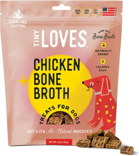 Vista 10 de Farmland Traditions Tiny Loves Premios de Entrenamiento de Cecina para Perros con Caldo de Huesos (Carne de Res, 32 oz.)