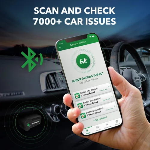 Vista 2 de AUTOMEND PRO OBD2 Escáner Bluetooth – Lector de código herramienta de diagnóstico de coche, compatible con iOS, Android Escáner OBD2 universal