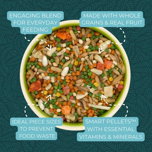 Vista 4 de ZuPreem Smart Selects - Alimento para pájaros pequeños, 2 libras, alimentación diaria para periquitos, periquitos, loros