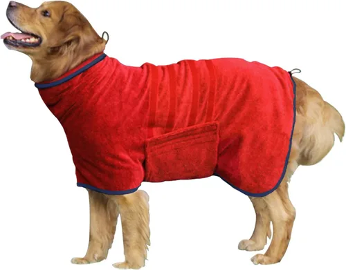Vista 12 de Abrigo de Secado para Perros - Bata Toalla de Secado Rápido para Perros - Albornoz de Microfibra Súper Absorbente para Mascotas, Cuello Ajustable