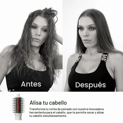 Vista 4 de Ellena E1 Secador de pelo + cepillo alisador de cabello de doble modo, cepillo de aire caliente con motor sin escobillas de alta velocidad