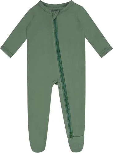 Vista 12 de GUISBY Pijama de rayón de bambú con pies de bebé de manga larga para bebés Negro