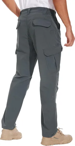 Vista 2 de NATUVENIX Pantalones tácticos para hombre, resistentes al agua, pantalones cargo de senderismo, ligeros, pantalones de trabajo al aire libre