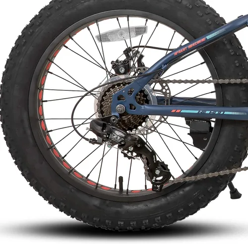 Vista 6 de Hiland - Bicicleta de montaña con neumáticos gruesos de 20 pulgadas para niños y niñas de 5 años en adelante, Shimano de 7 velocidades, freno