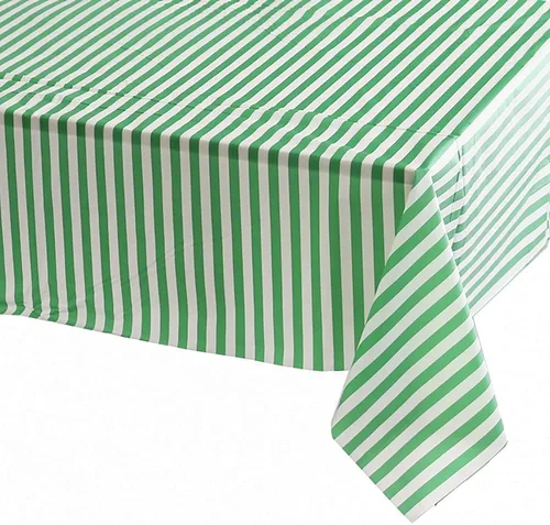 Vista 3 de Vpang - 2 manteles de plástico con estampado a rayas, mantel rectangular grueso, para cocina, picnic, boda, fiesta de cumpleaños, 54 x 108 pulgadas