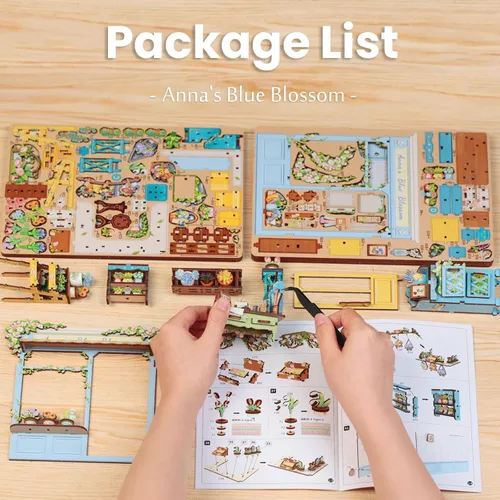 Vista 5 de Kit de Rincón de Libro - Kit de Casa de Muñecas en Miniatura DIY Scene para Adultos, Rompecabezas 3D de Estantería 255 Piezas, Modelo de Casa