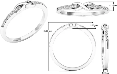 Vista 3 de Dazzlingrock Collection Anillo de compromiso de 0,10 quilates (quilates) con diamantes redondos para mujer Forever Together Swirl de 110 quilates