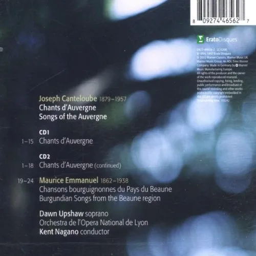 Vista 2 de Canteloube Chants d'Auvergne Complete recording Emmanuel Chansons Bourguignonnes