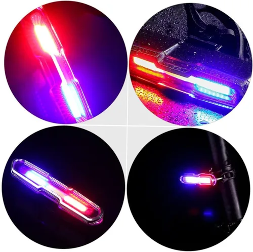 Vista 9 de Luz trasera para bicicleta de montaña recargable por USB con LED superbrillantes, lámpara de advertencia de seguridad para montar por la noche