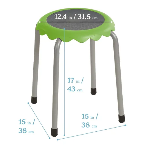 Vista 3 de ECR4Kids Daisy Taburete apilable con juego de asientos deslizantes, asientos flexibles, surtido, 8 piezas