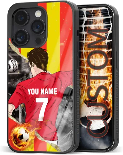 Vista 26 de Fundas personalizadas con nombre y número de fútbol para iPhone 11, 12, 13, 14, 15, 16, 17, 16 Pro Max Plus Mini, Samsung Galaxy Note10 Note20 S8 9