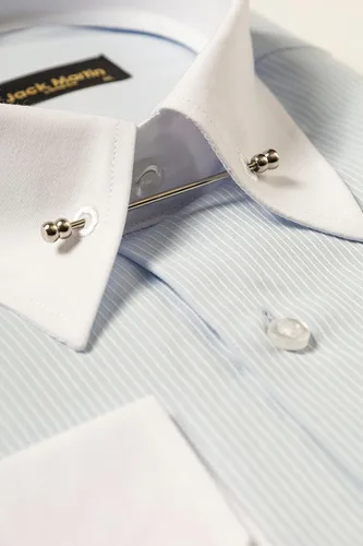 Vista 6 de Pin Collar Shirts for Men Mens Long Sleeve Shirt Mens Dress Shirts Mens Stylish Formal Shirts Button Up Shirt Men
