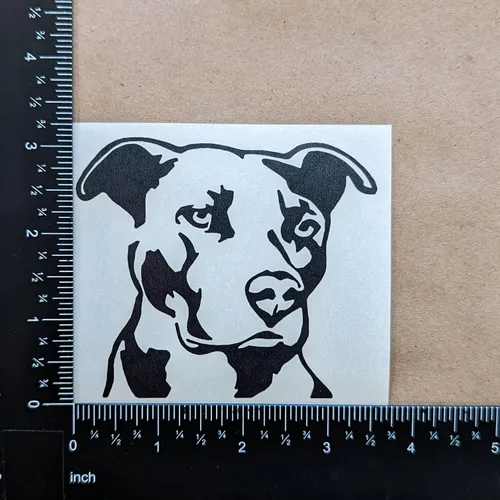 Vista 9 de Paquete de 4 calcomanías de Pitbull: Love-a-Bull, latido del corazón de Pitbull, corazón de American Pit Bull Terrier, calcomanías detalladas
