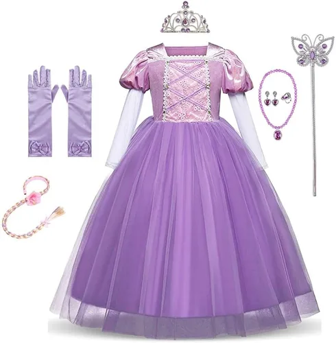 Vista 58 de Vestido de cumpleaños de princesa Sofía para niñas, disfraz de Halloween, concurso, Navidad, fiesta de noche, con accesorios