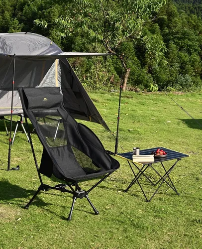 Vista 2 de iClimb - Mesa de camping ultraligera y compacta plegable con bolsa de transporte (color negro - L)
