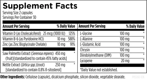 Vista 4 de Designs for Health Suplemento de próstata Saw Palmetto para hombres, próstata suprema con palma enana americana, DIM, vitaminas, ortiga, zinc +