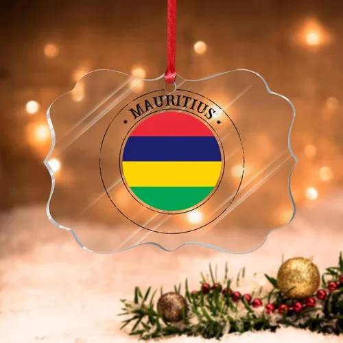 Vista 10 de Adornos de Navidad de Malasia, bandera de Malasia, adornos acrílicos, colgante para árbol de Navidad, bandera nacional, recuerdo del país