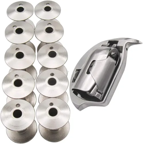 Vista 2 de ckpsms Marca -#HAD-204 (6)+10 piezas BOBBINS Shuttle Hook & Bobinas para JUKI TSH-411 Golden Wheel CS-441N Típico TW3-441 +