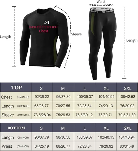 Vista 6 de MEETYOO mens Men's Thermal Underwear Set Sport Long Johns Base Layer
