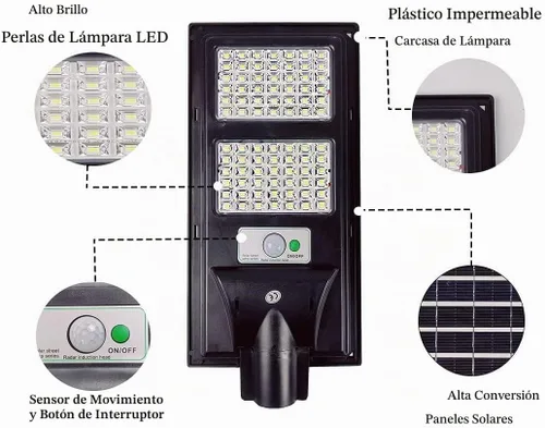 Vista 2 de Luces solares de calle de 30000 lm para exteriores, impermeables, 6000 K, luces de inundación solares con sensor de movimiento y control remoto