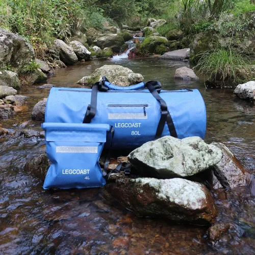 Vista 3 de Bolsa de lona impermeable, IPX8 Bolsa seca de rendimiento impermeable, cierre hermético de cremallera, bolsa impermeable con función de buceo, gran