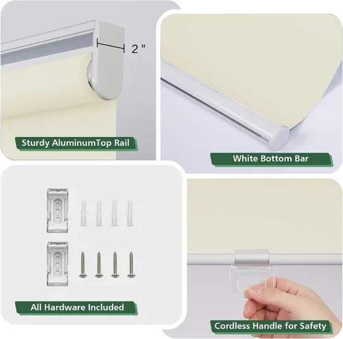 Vista 4 de Persianas enrollables opacas metálicas premium con protección contra los rayos UV impermeables aisladas térmicas hechas a medida para ventanas
