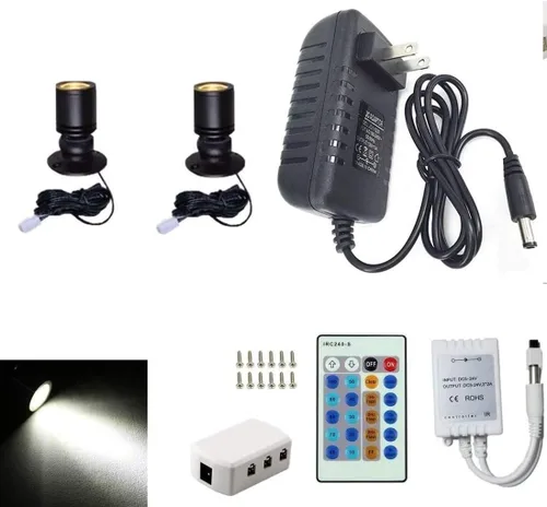 Vista 6 de Jorunhe 1.5w blanco LED mini superficie montada luz gabinete de joyería
