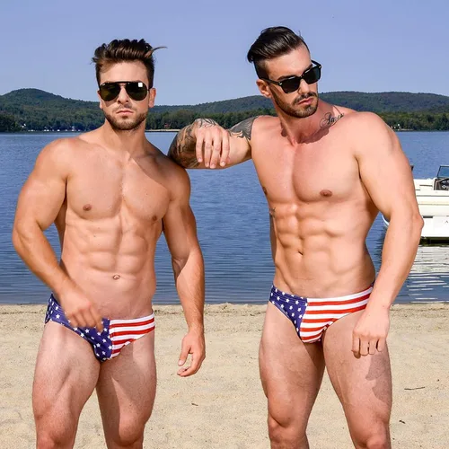 Vista 7 de Gary Majdell Sport Traje de baño de bikini con bolsa de contorno estampado