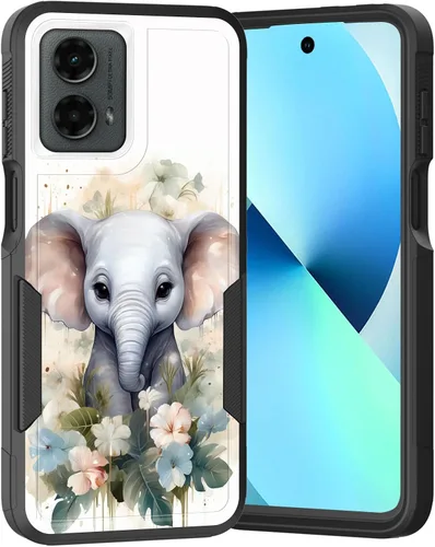 Vista 150 de para Moto G Play 4G 2024, funda de dos capas híbrida resistente y a prueba de golpes, PC duro + silicona suave protectora para Motorola Moto G Play